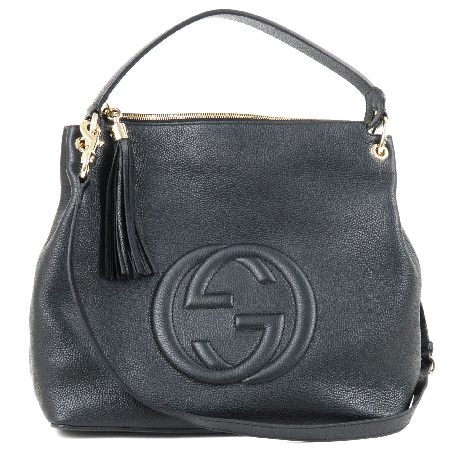 GUCCI-SOHO-Leather-2Way-Shoulder-Bag-Hand-Bag-Black-536194