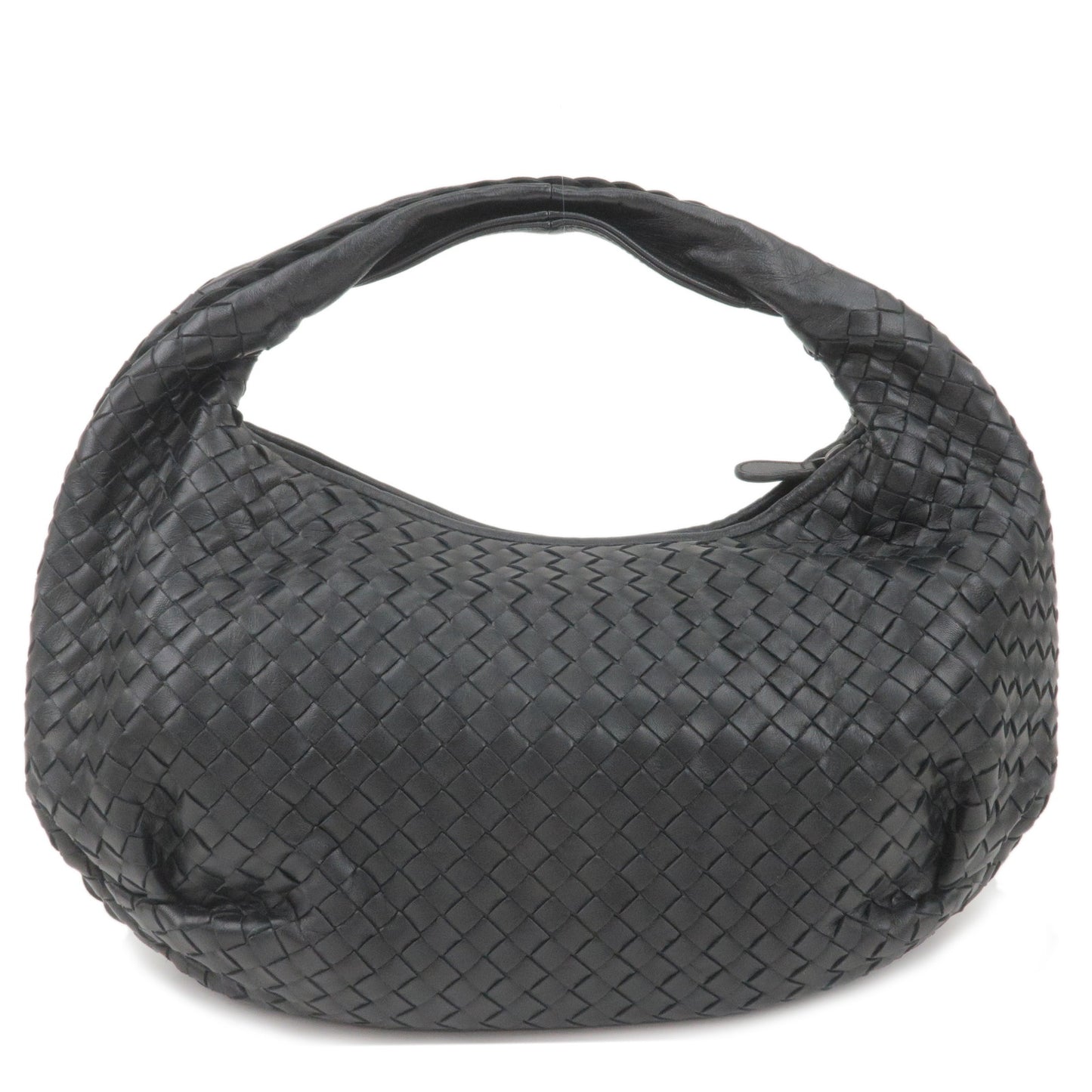 BOTTEGA VENETA Intrecciato Leather Shoulder Bag Black 232499
