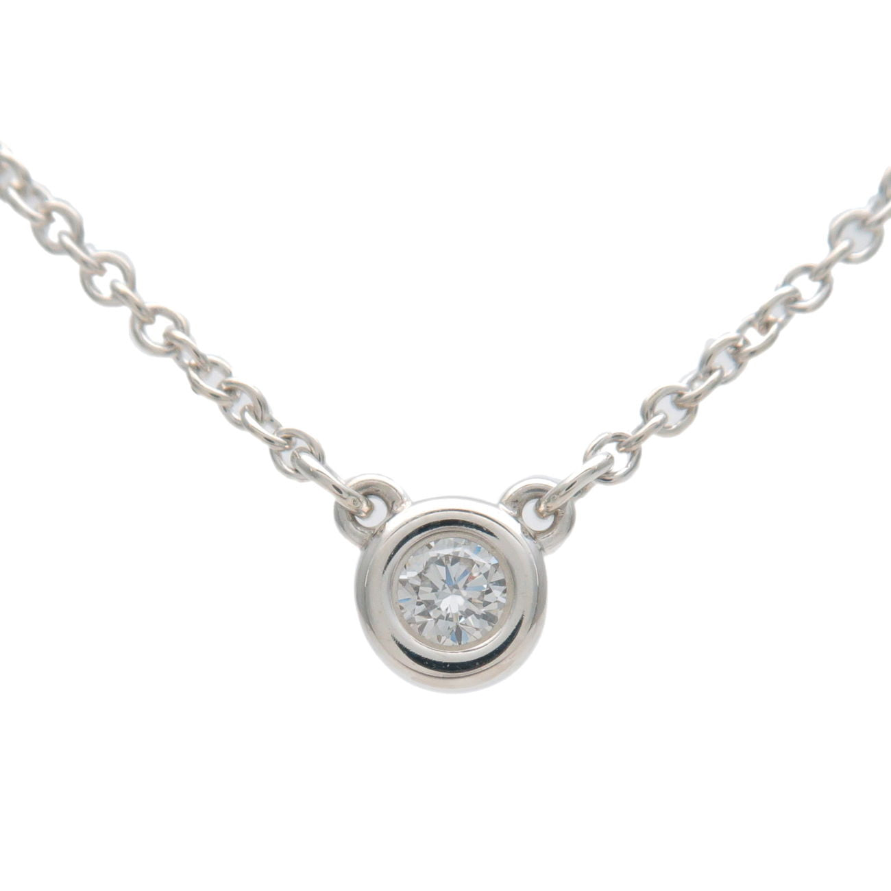 Tiffany&Co.-By-The-Yard-1P-Diamond-Necklace-0.05ct-SV925-Silver