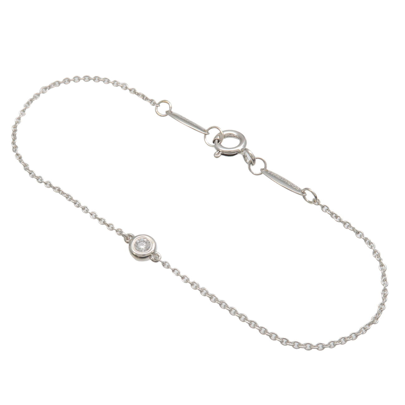 Tiffany&Co.-By-The-Yard-1P-Diamond-Bracelet-0.05ct-SV925-Silver