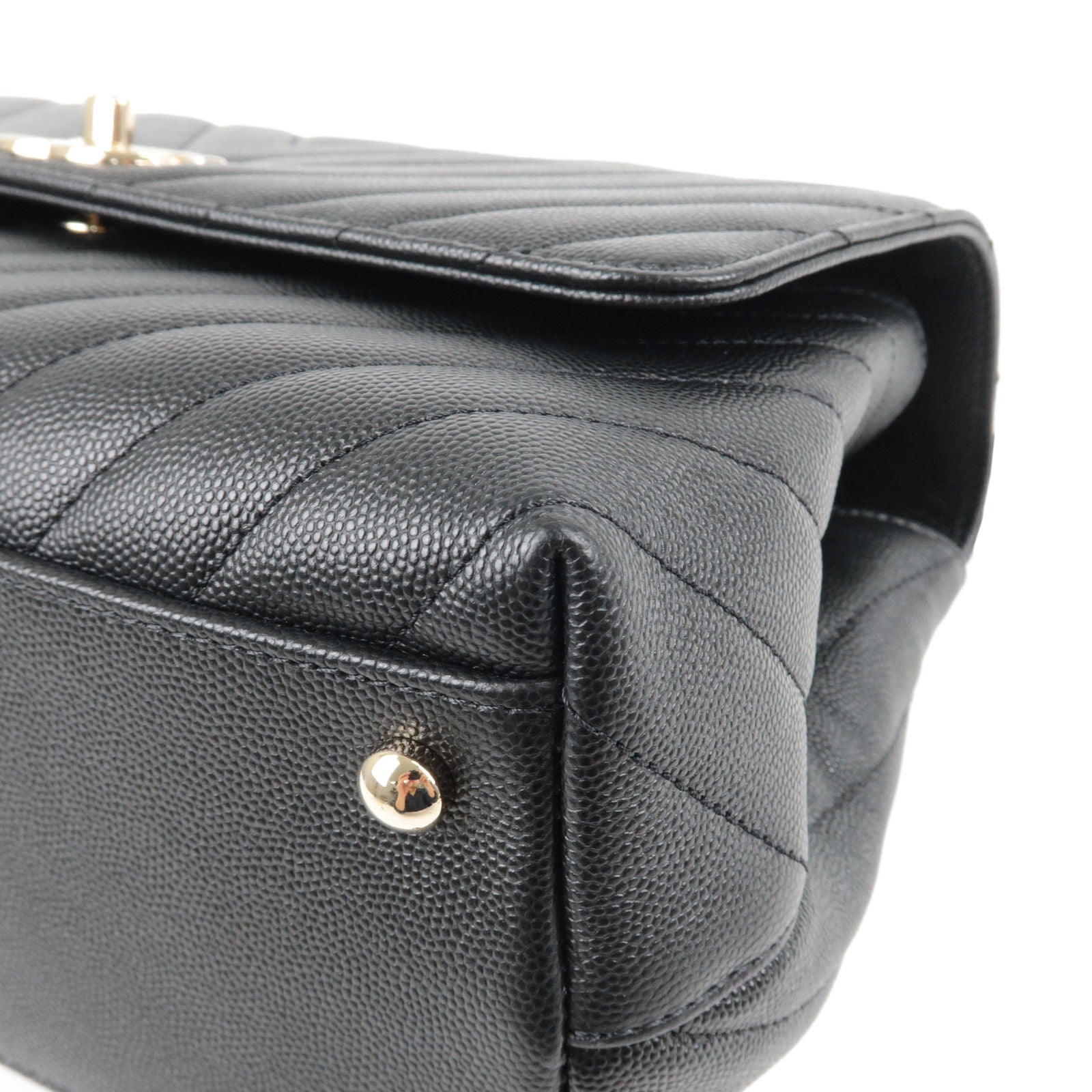 Chanel Vintage Kelly Bag in Black Caviar | Dearluxe