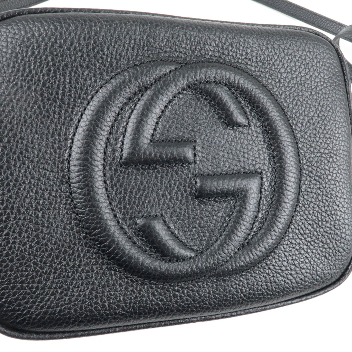 GUCCI SOHO Leather Small Disco Crossbody Shoulder Bag Black 308364