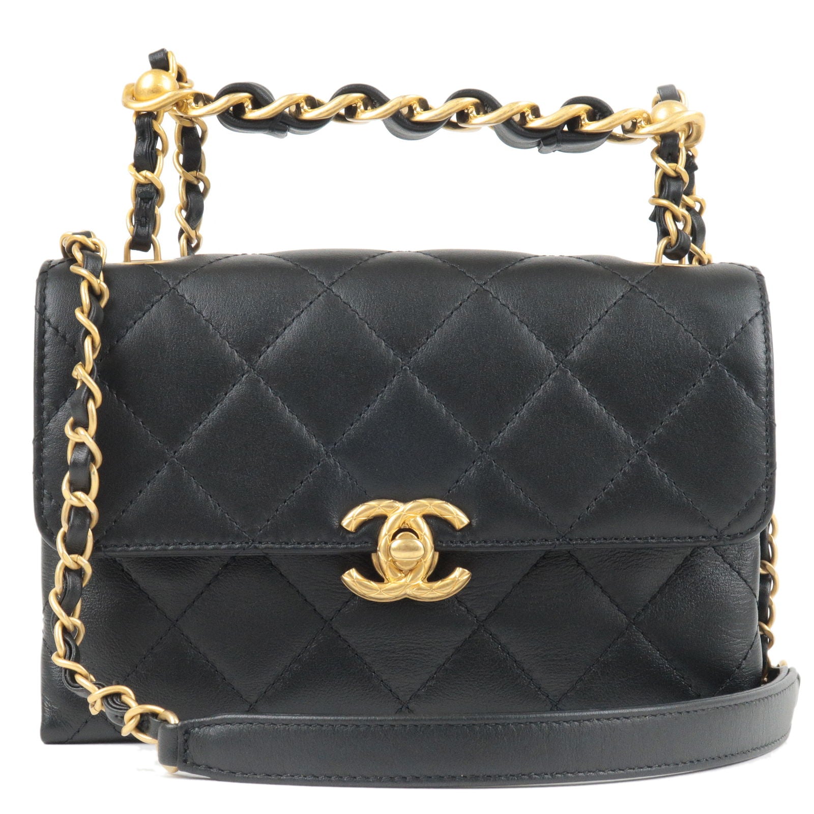 CHANEL-Matelasse-Lamb-Skin-Chain-Shoulder-Bag-Black – dct-ep_vintage luxury  Store