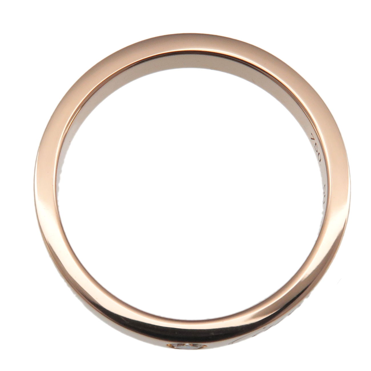 Cartier Engraved Ring 1P Diamond K18PG 750 Rose Gold #50 US5-5.5