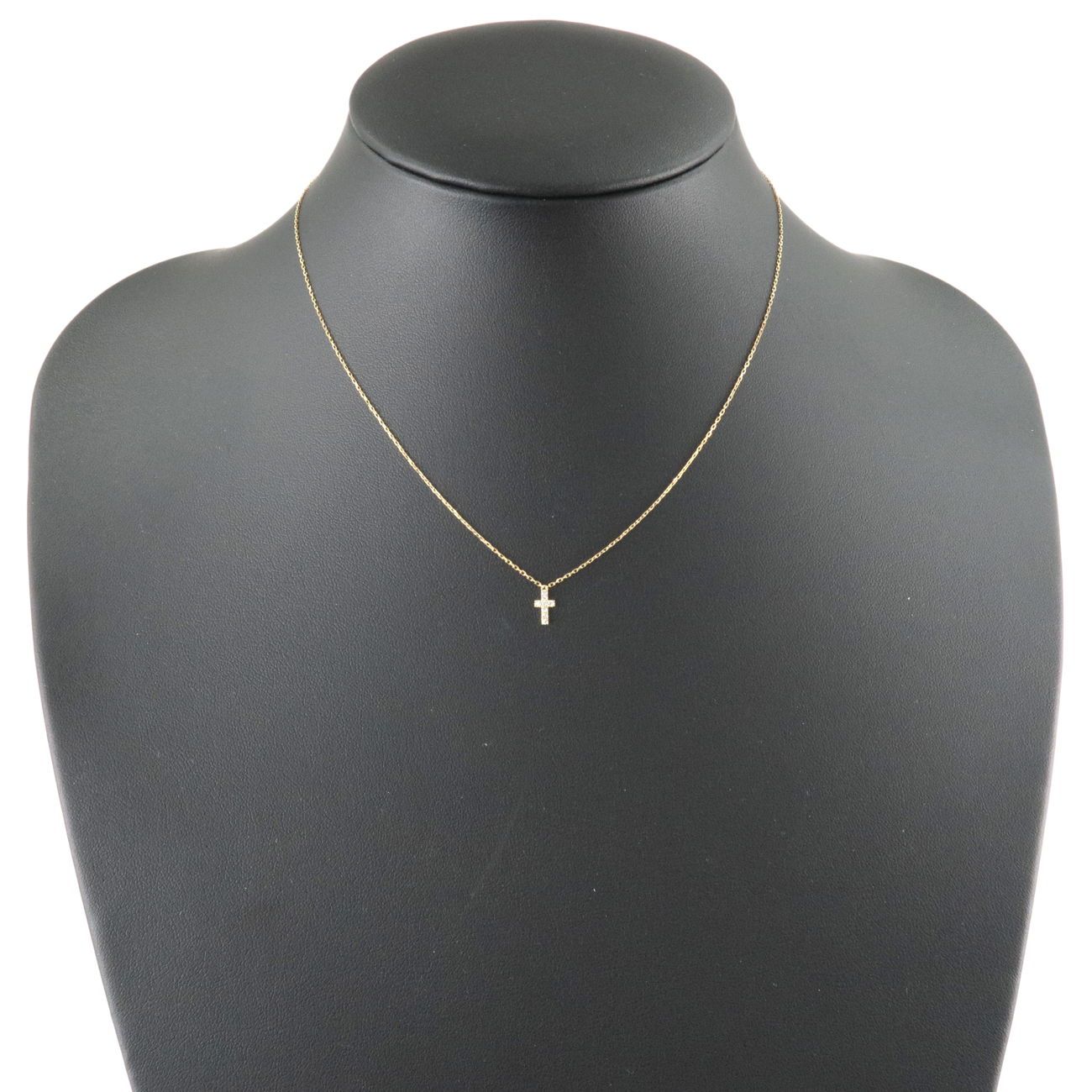 AHKAH Cross Diamond Necklace 0.05ct K18YG 750YG Yellow Gold