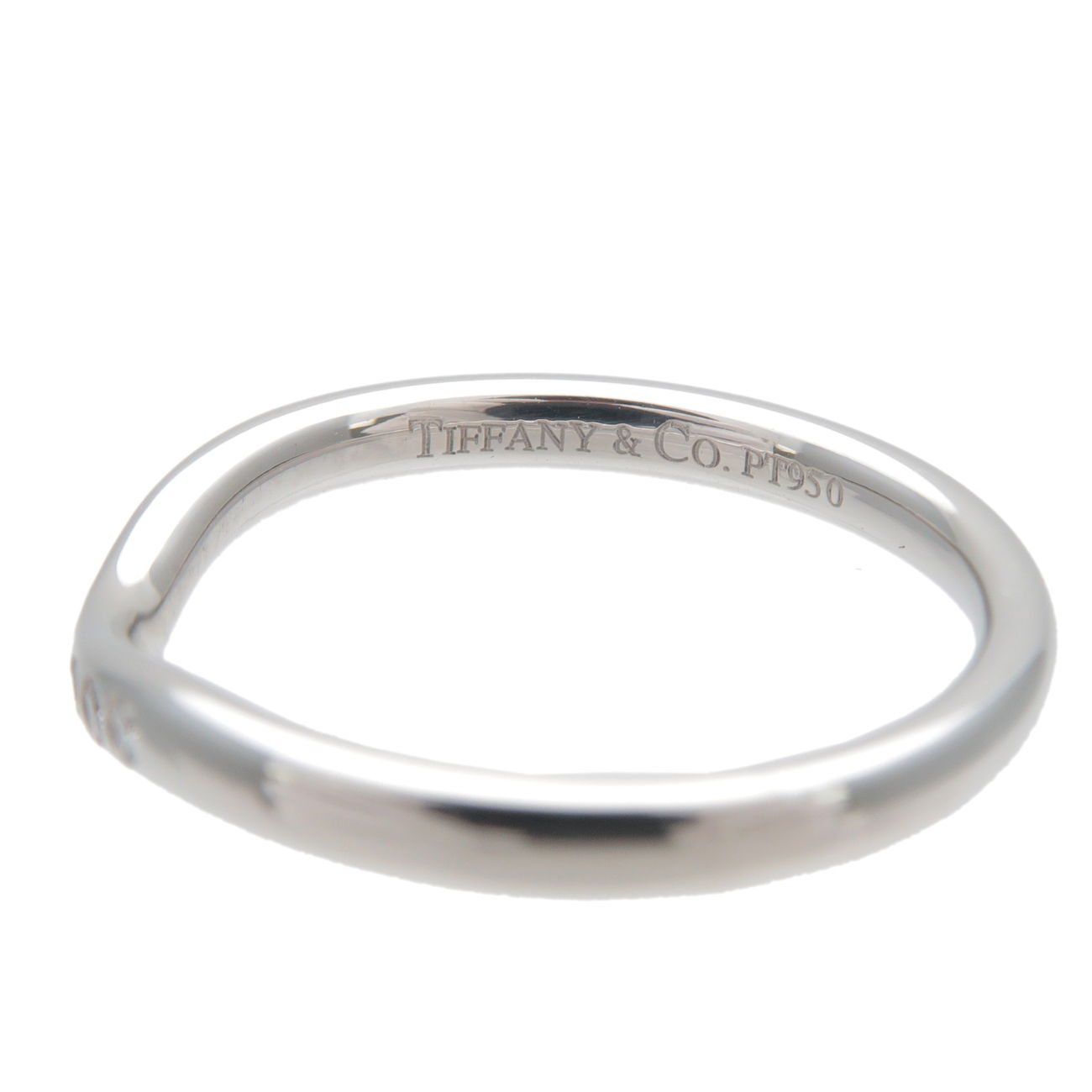 Tiffany&Co. Curve Band Ring 9P Diamond PT950 US5 HK10.5 EU49