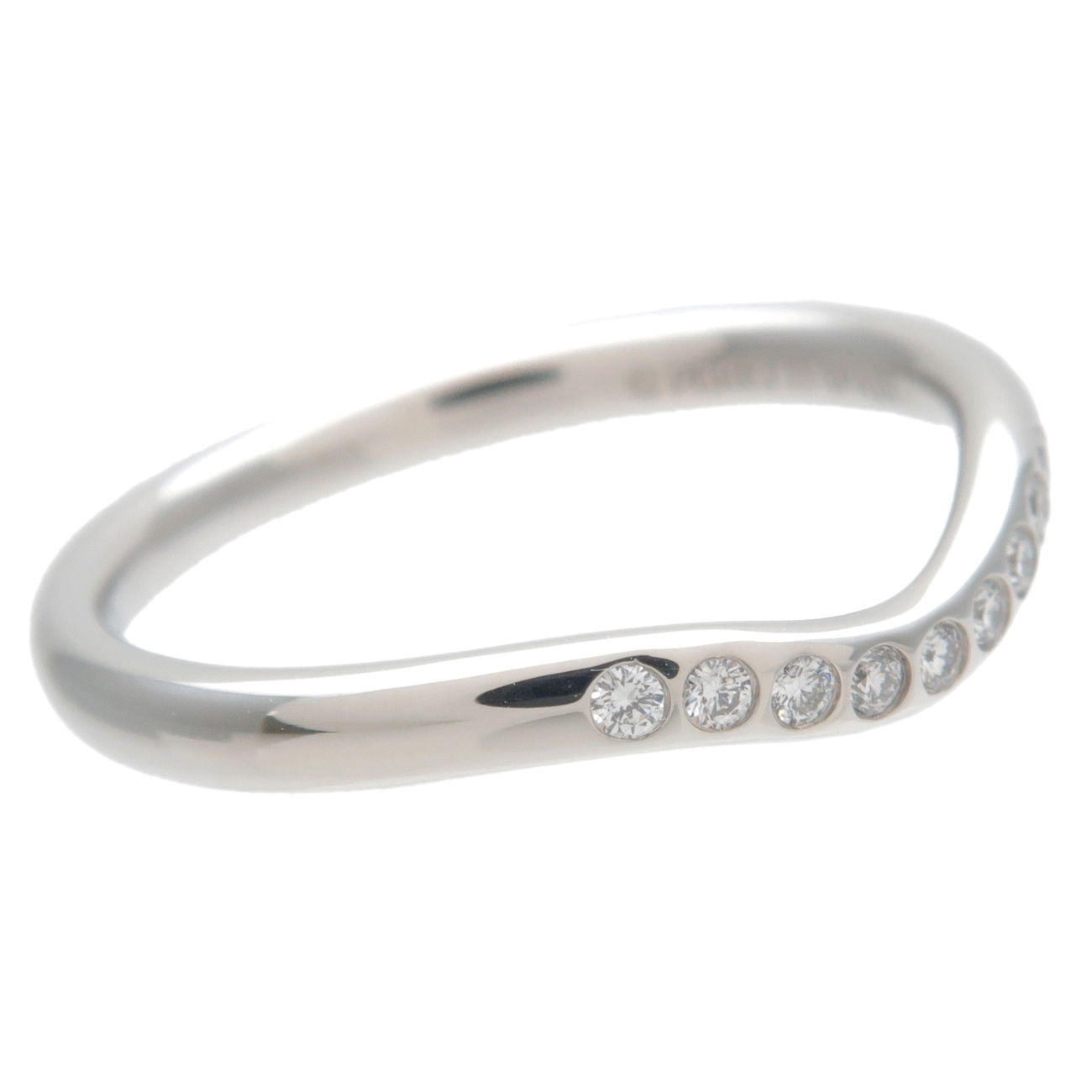 Tiffany&Co. Curve Band Ring 9P Diamond PT950 US5 HK10.5 EU49