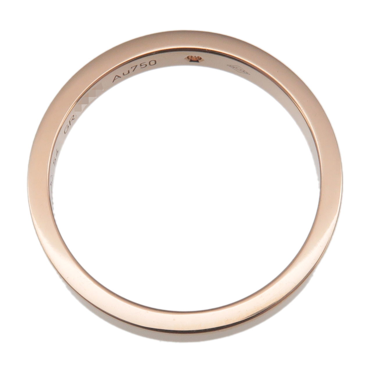 Cartier Engraved Ring 1P Diamond K18PG 750 Rose Gold #54 US7