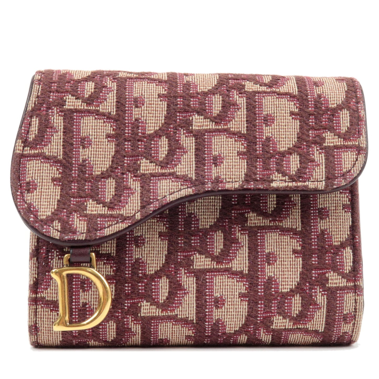 Christian-Dior-Trotter-Jacquard-Lotus-Trifold-Wallet-Red
