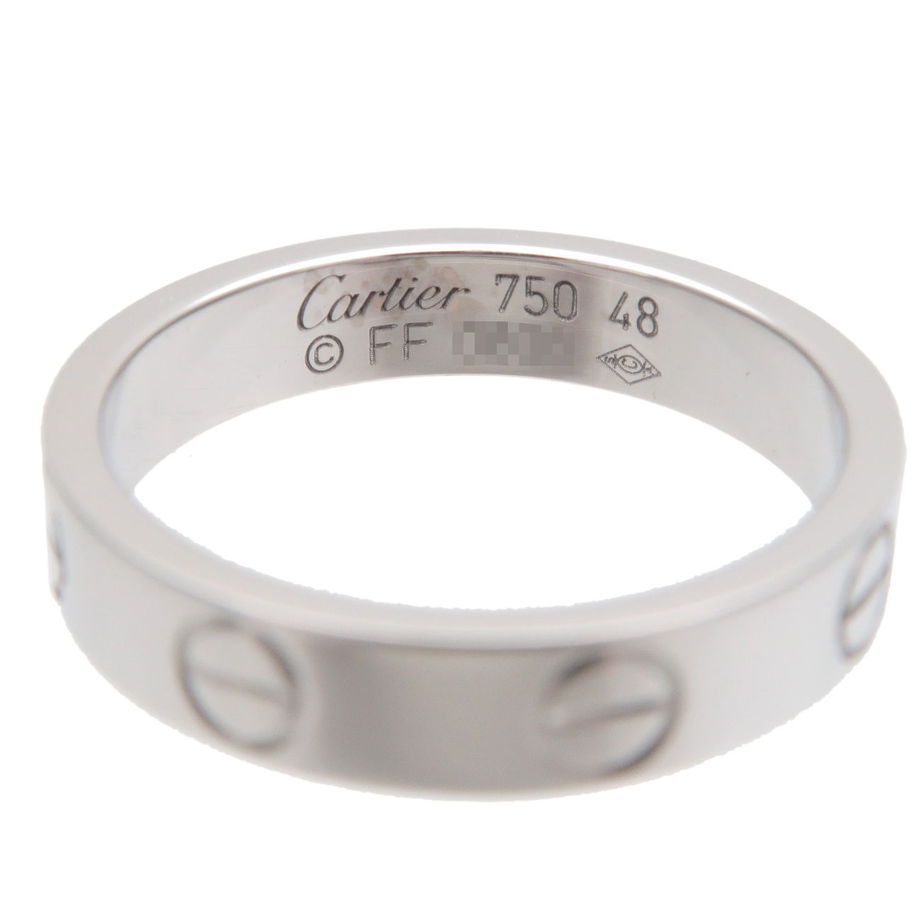 Cartier Mini Love Ring K18WG 750 White Gold #48 US4.5 UE48