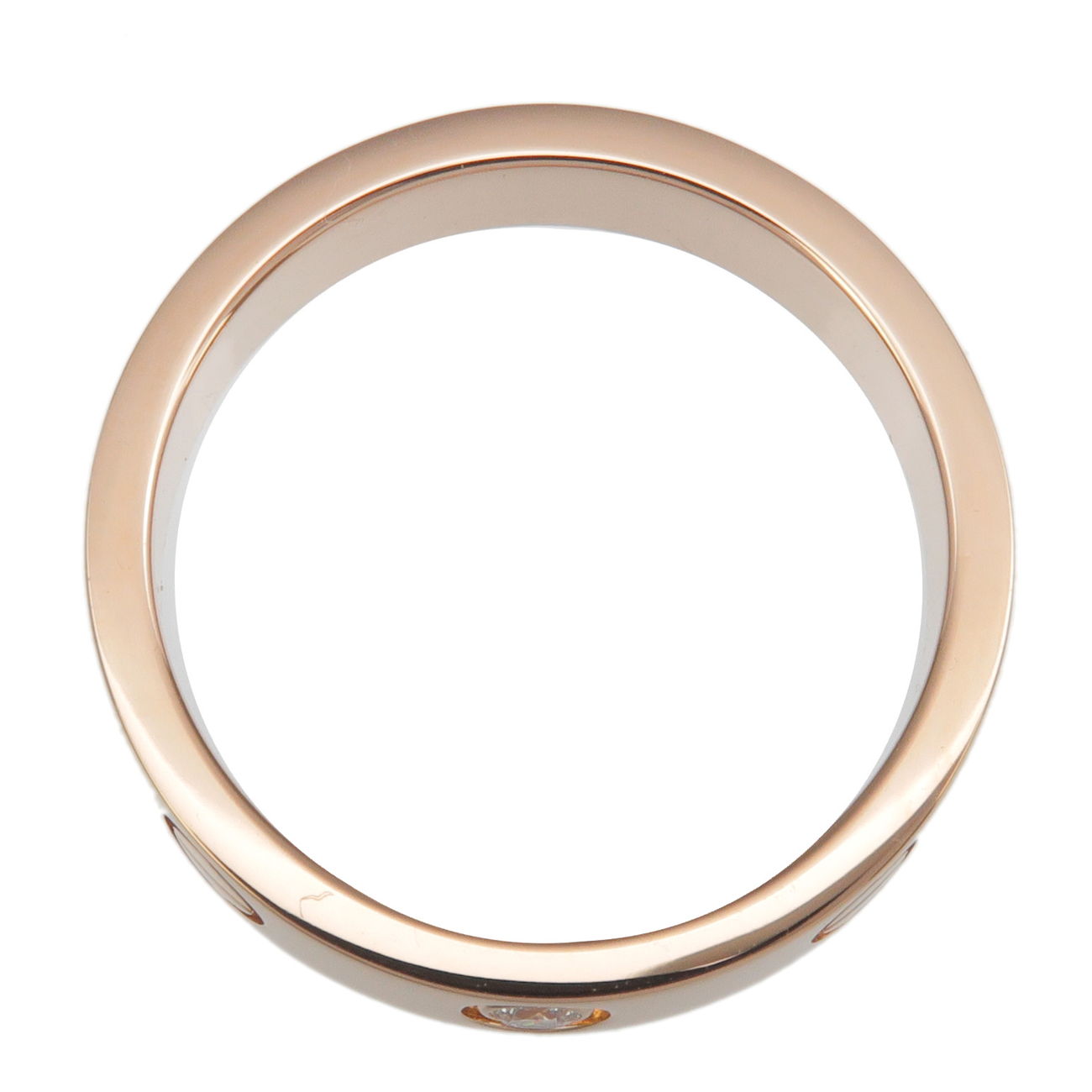 Cartier Mini Love Ring 1P Diamond K18 750 Rose Gold #48 US4.5