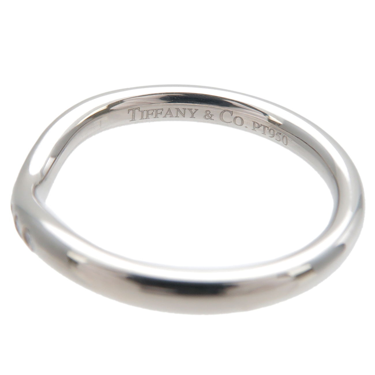 Tiffany&Co. Curve Band Ring 9P Diamond PT950 US4 HK8 EU46.5