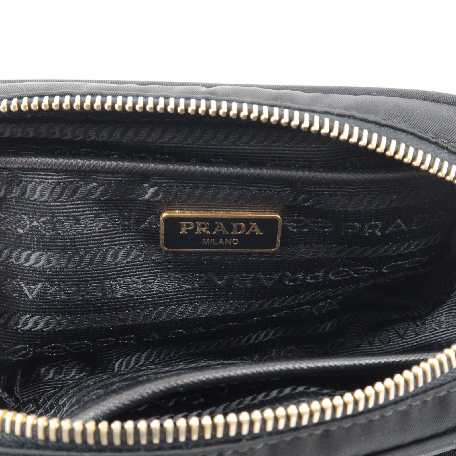 Prada Saffiano Leather Ribbon Zip Around Wallet