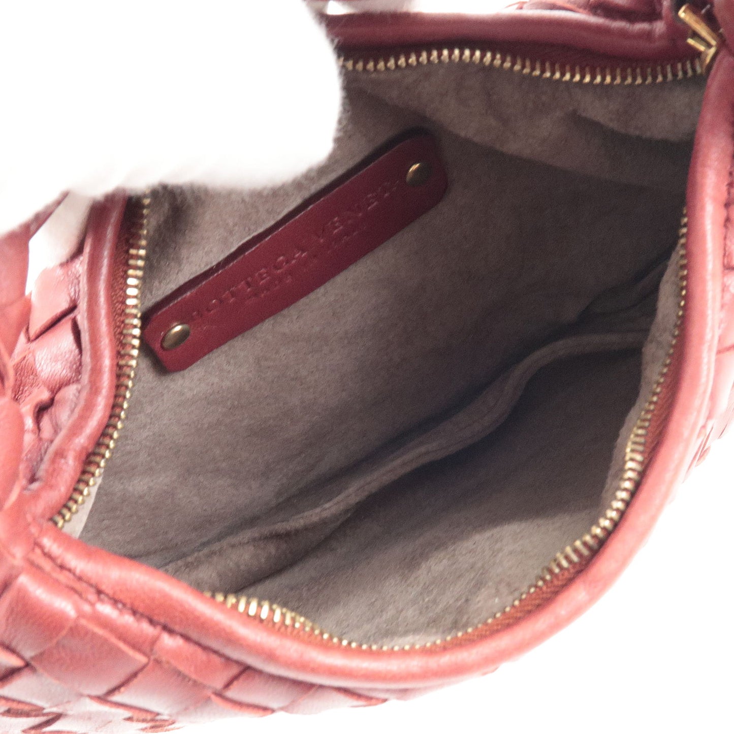 BOTTEGA VENETA Intrecciato Leather Mini Hand Bag Bordeaux