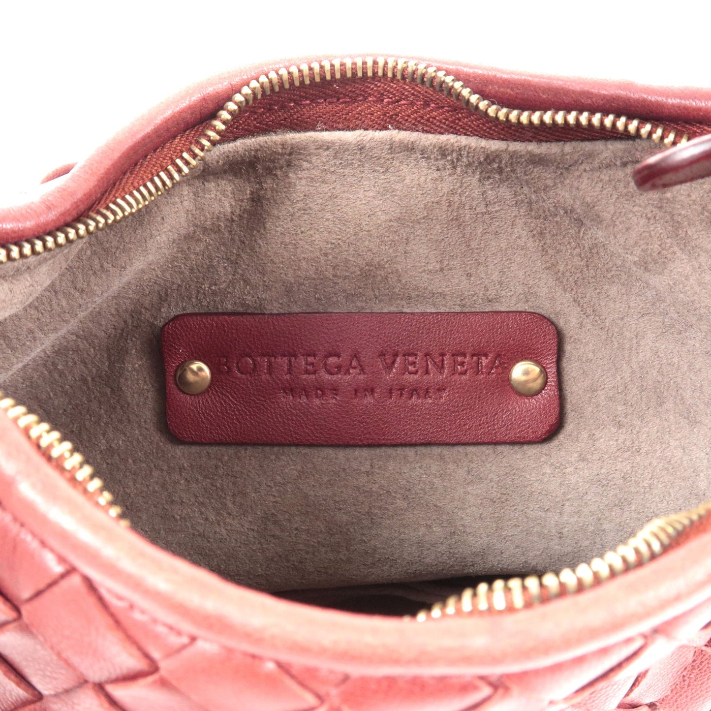BOTTEGA VENETA Intrecciato Leather Mini Hand Bag Bordeaux