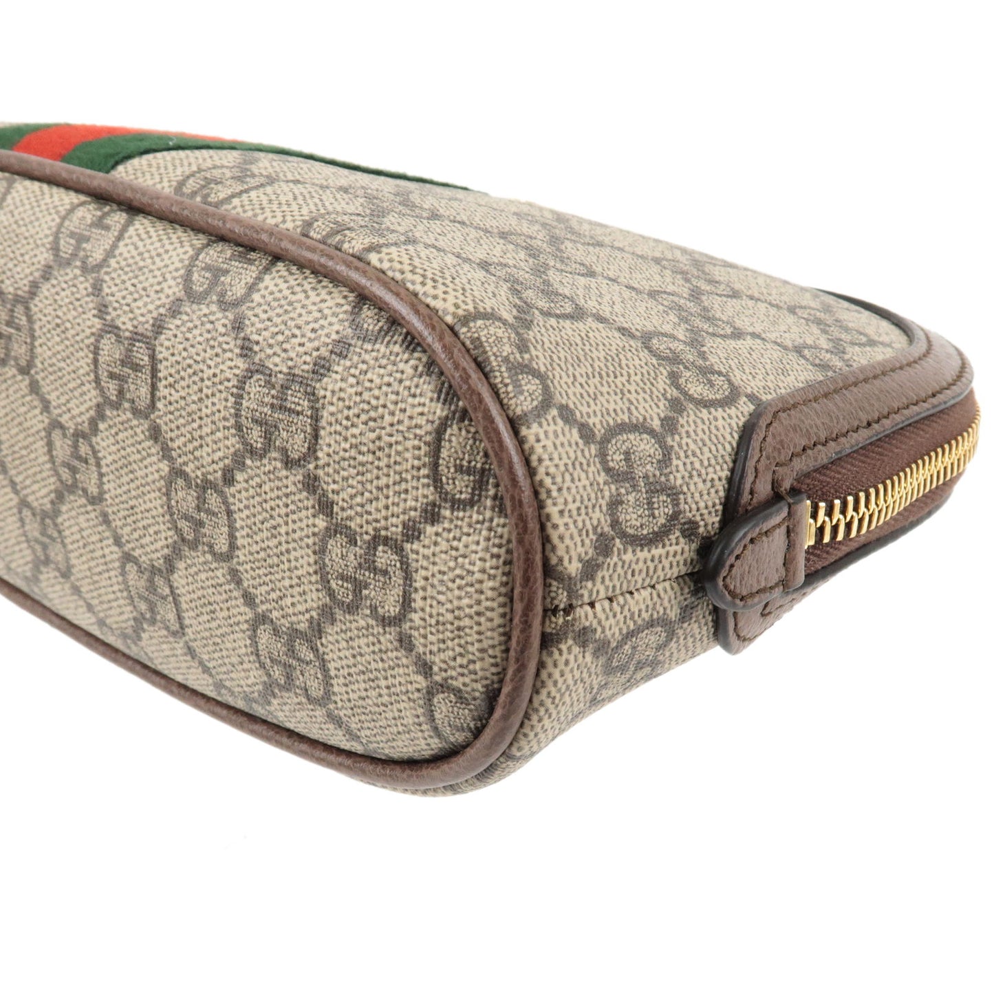GUCCI Sherry Ophidia GG Supreme Leather Pouch Brown 625551