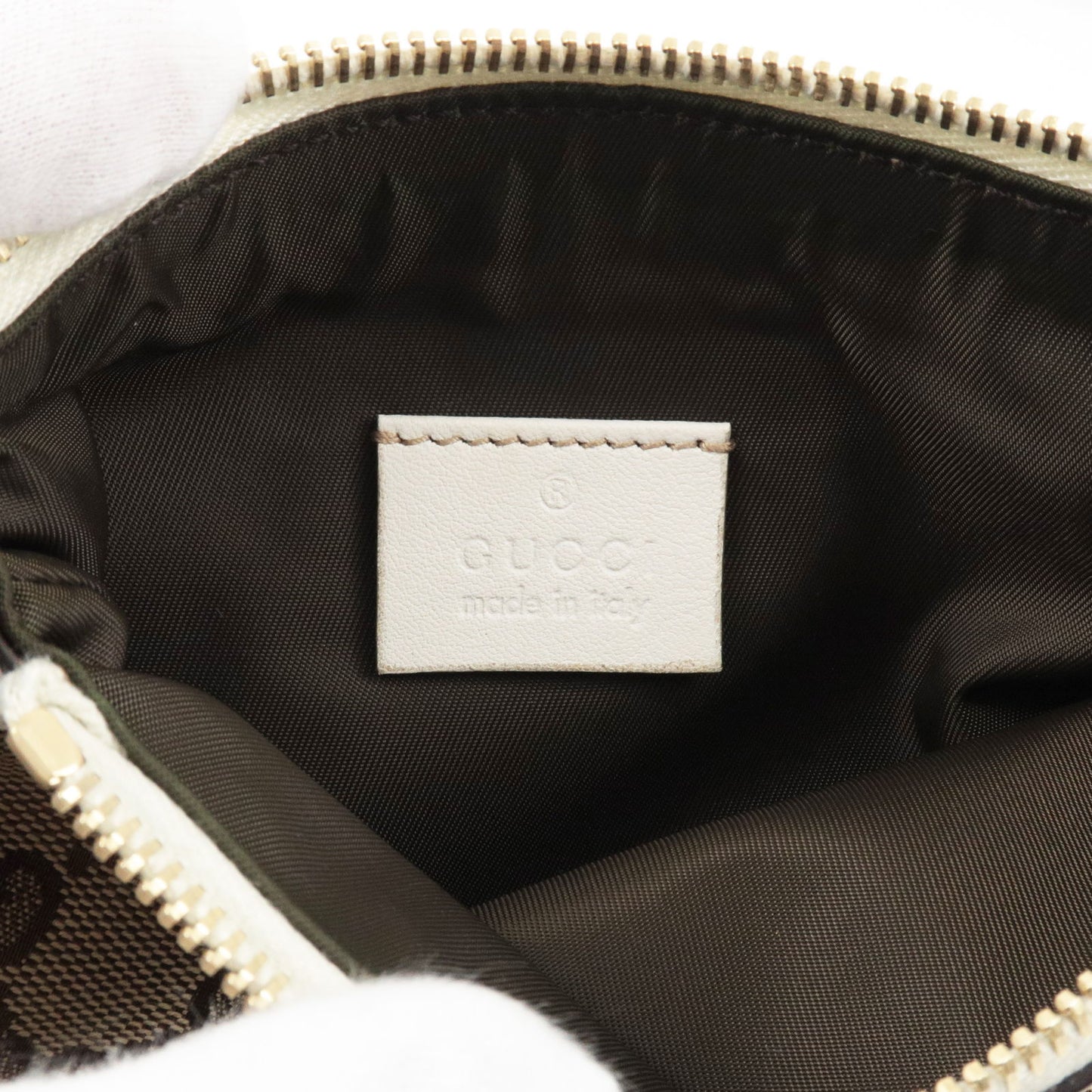 GUCCI Interlocking GG Canvas Leather Shoulder Bag 212216