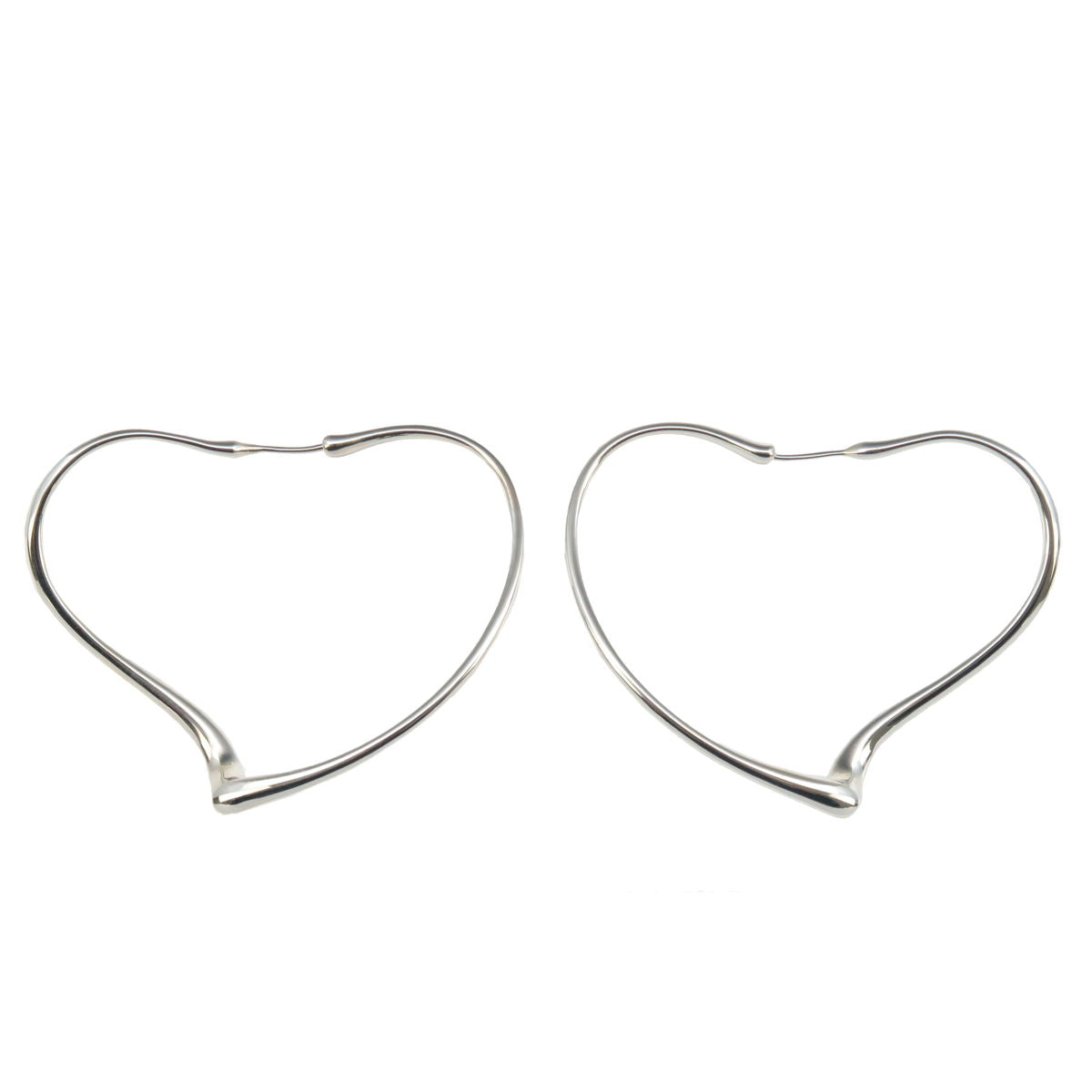 Tiffany&Co. Tiffany Open Heart Hoop Earring Medium SV925 Silver