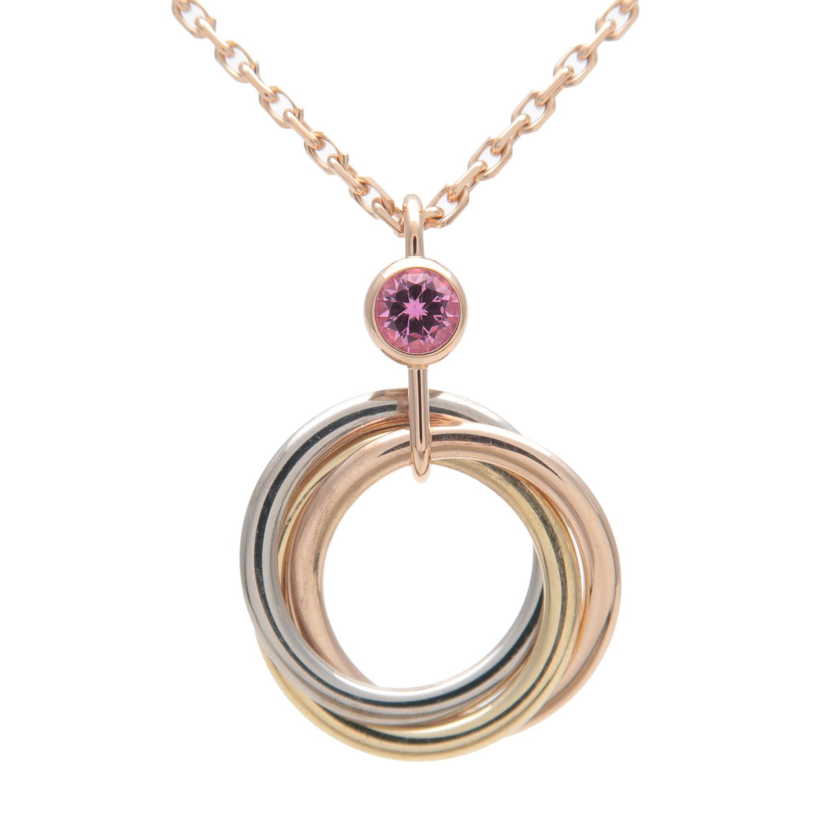 Cartier-Baby-Trinity-1P-Sapphire-Necklace-K18-750YG/WG/PG