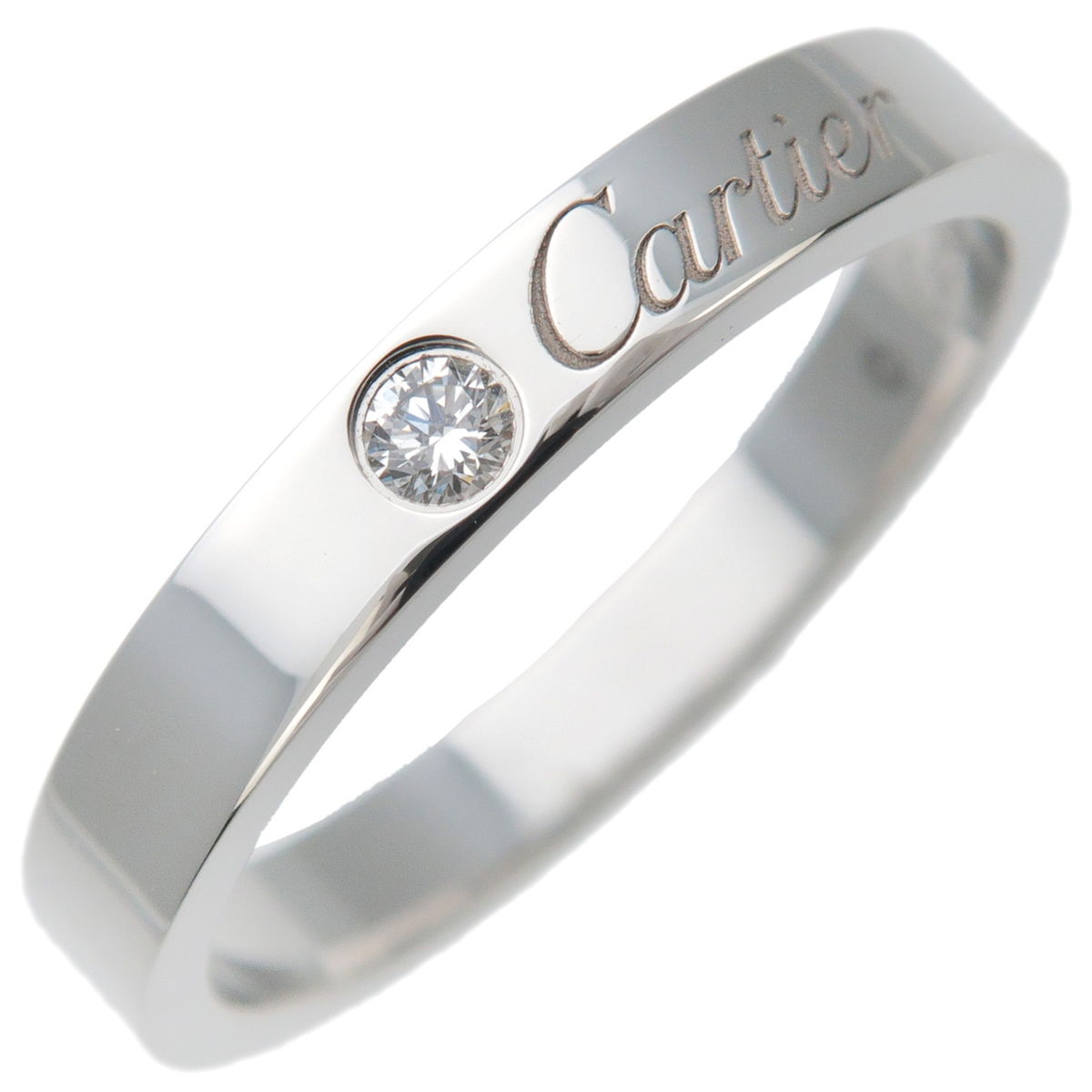 Cartier-Engraved-1P-Diamond-Ring-PT950-#54-US7-EU54-HK15