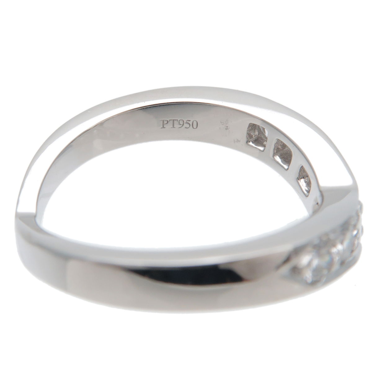Tiffany&Co. V Band Ring 7P Diamond 950 Platinum US3.5-4 EU46.5