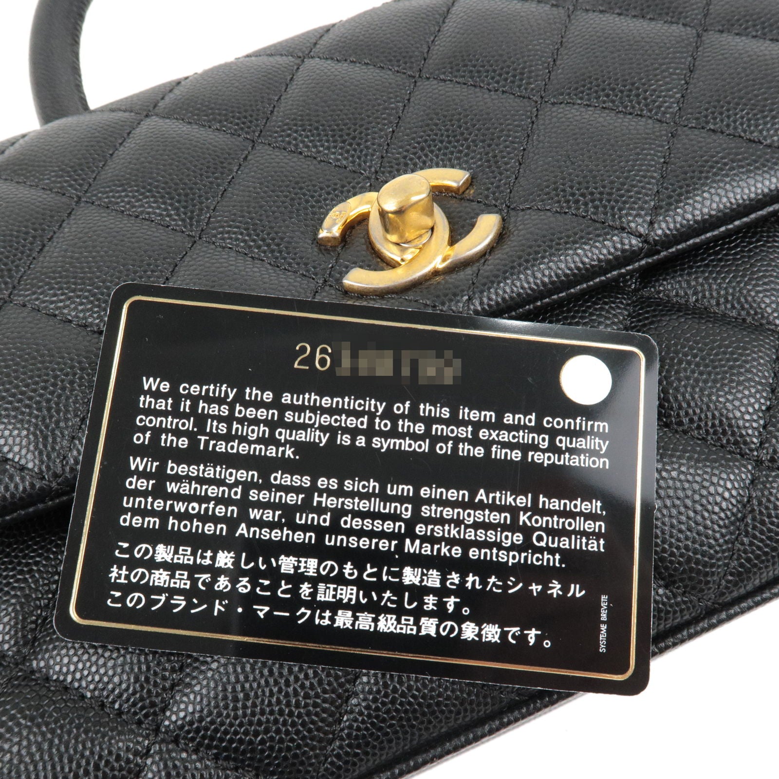 CHANEL Mini Coco Handle Flap Bag in Black Caviar