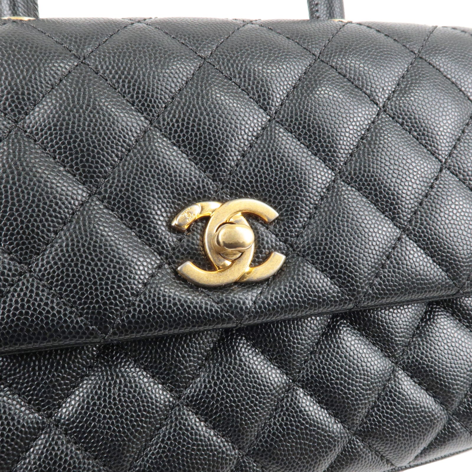 CHANEL Coco Handle 2way Chain Shoulder Bag A92990 Caviar leather