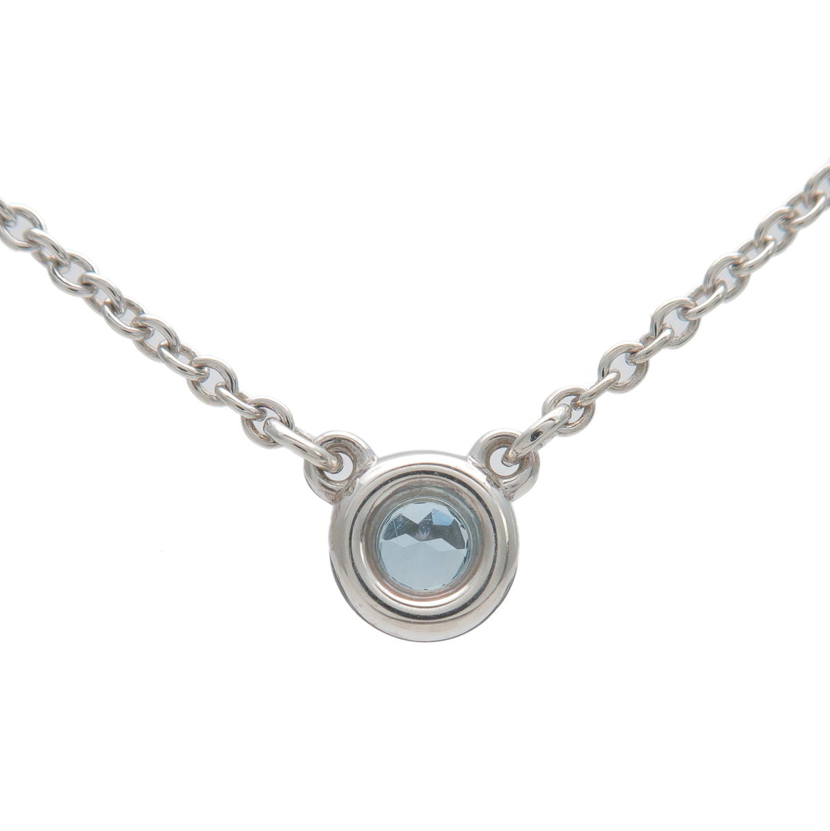 Tiffany&Co. By The Yard 1P Aquamarine Necklace 0.13ct SV925 Silver