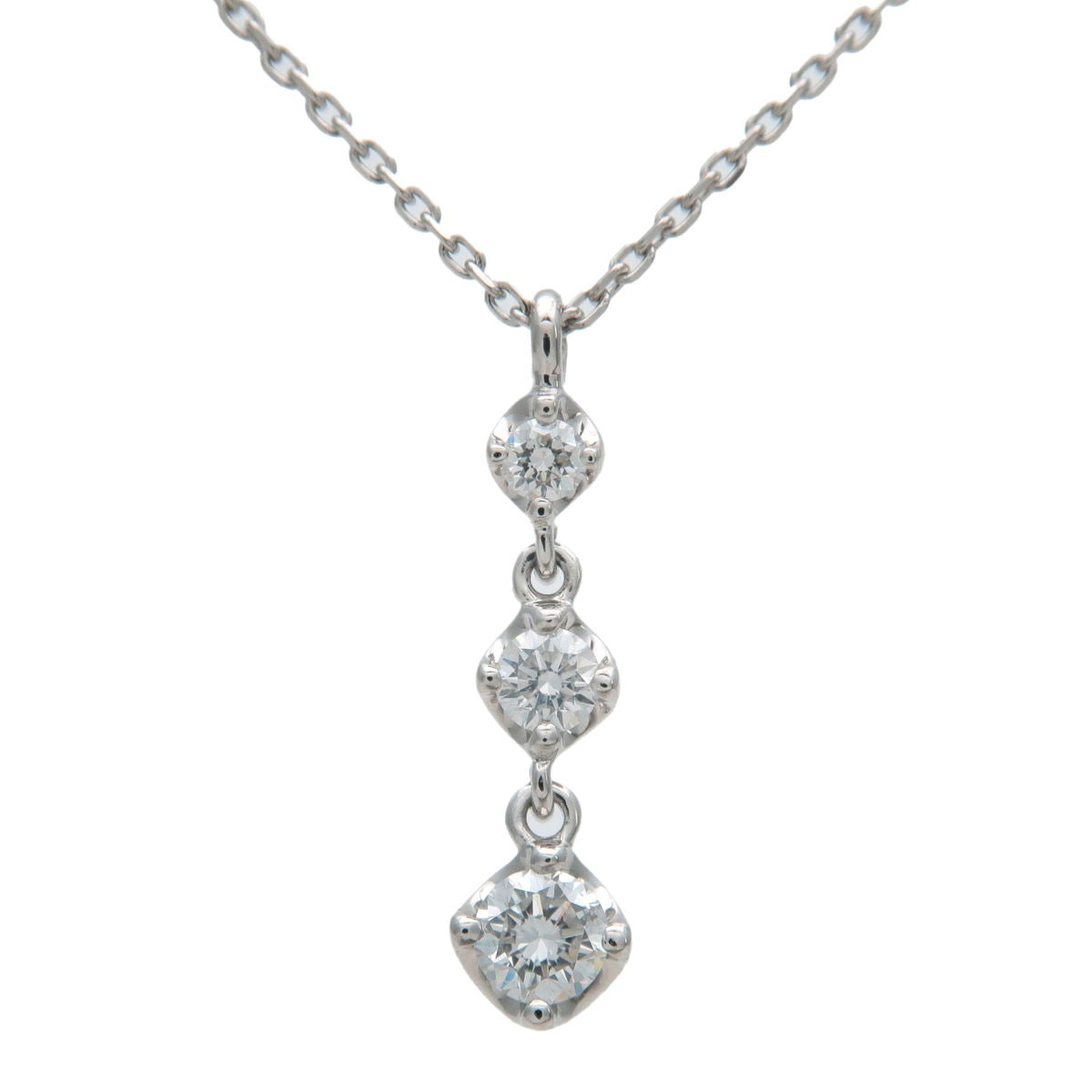 4°C-3P-Diamond-Drop-Necklace-PT850-Platinum