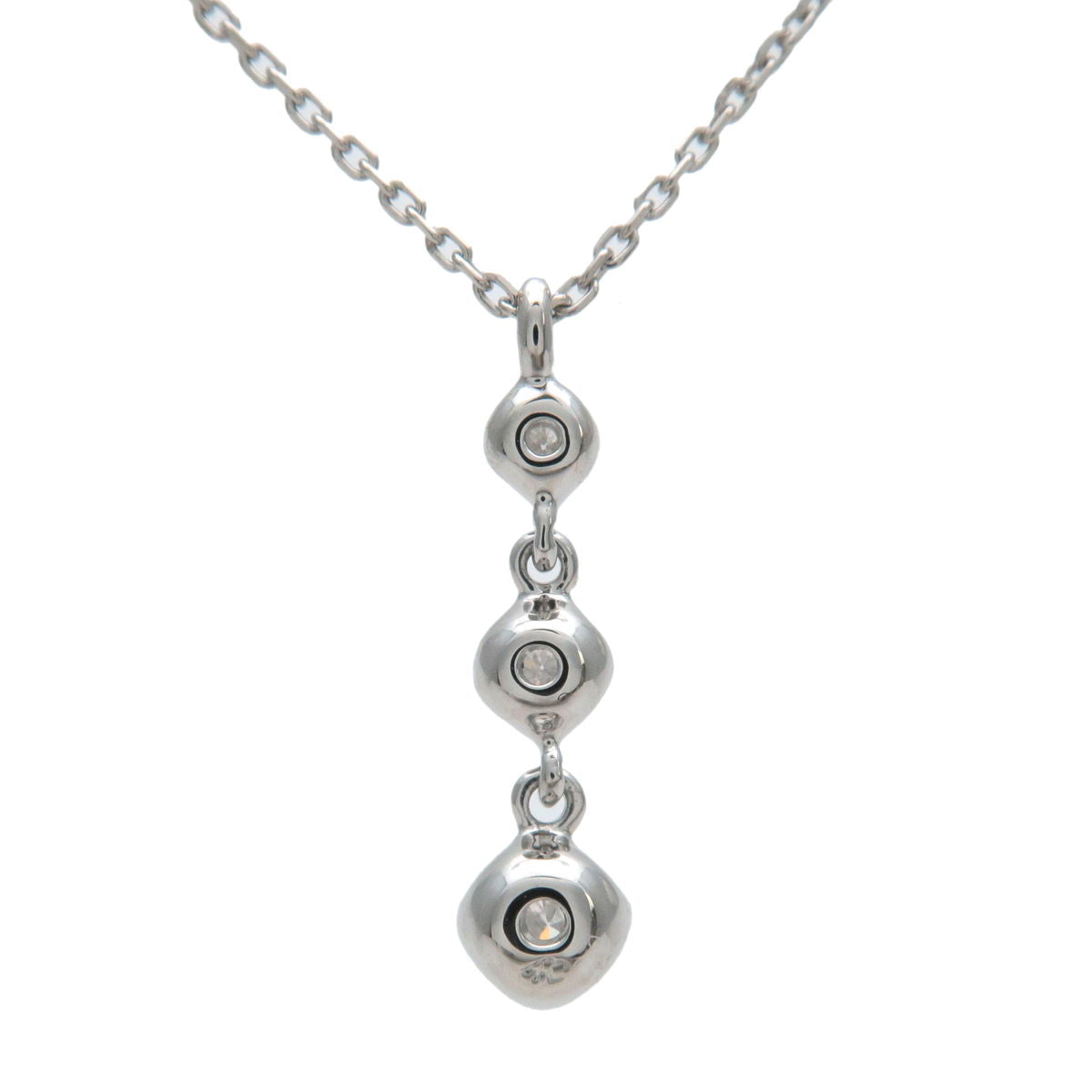 4C 3P Diamond Drop Necklace PT850 Platinum
