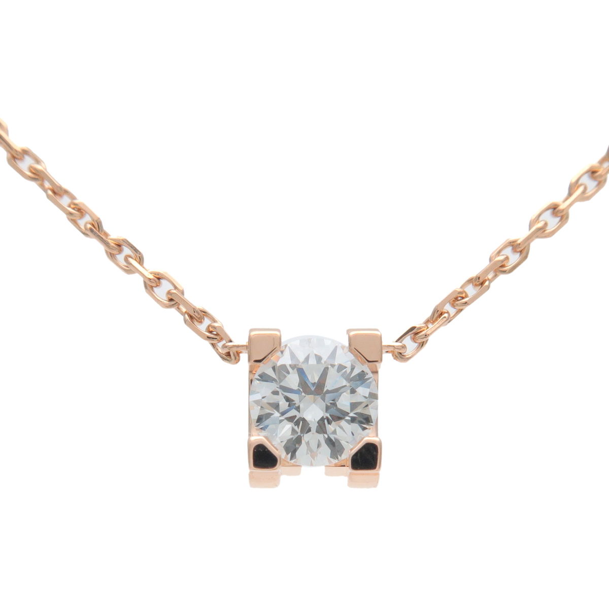 Cartier-C-de-Cartier-Diamond-Necklace-0.25ct-18KPG-Rose-Gold