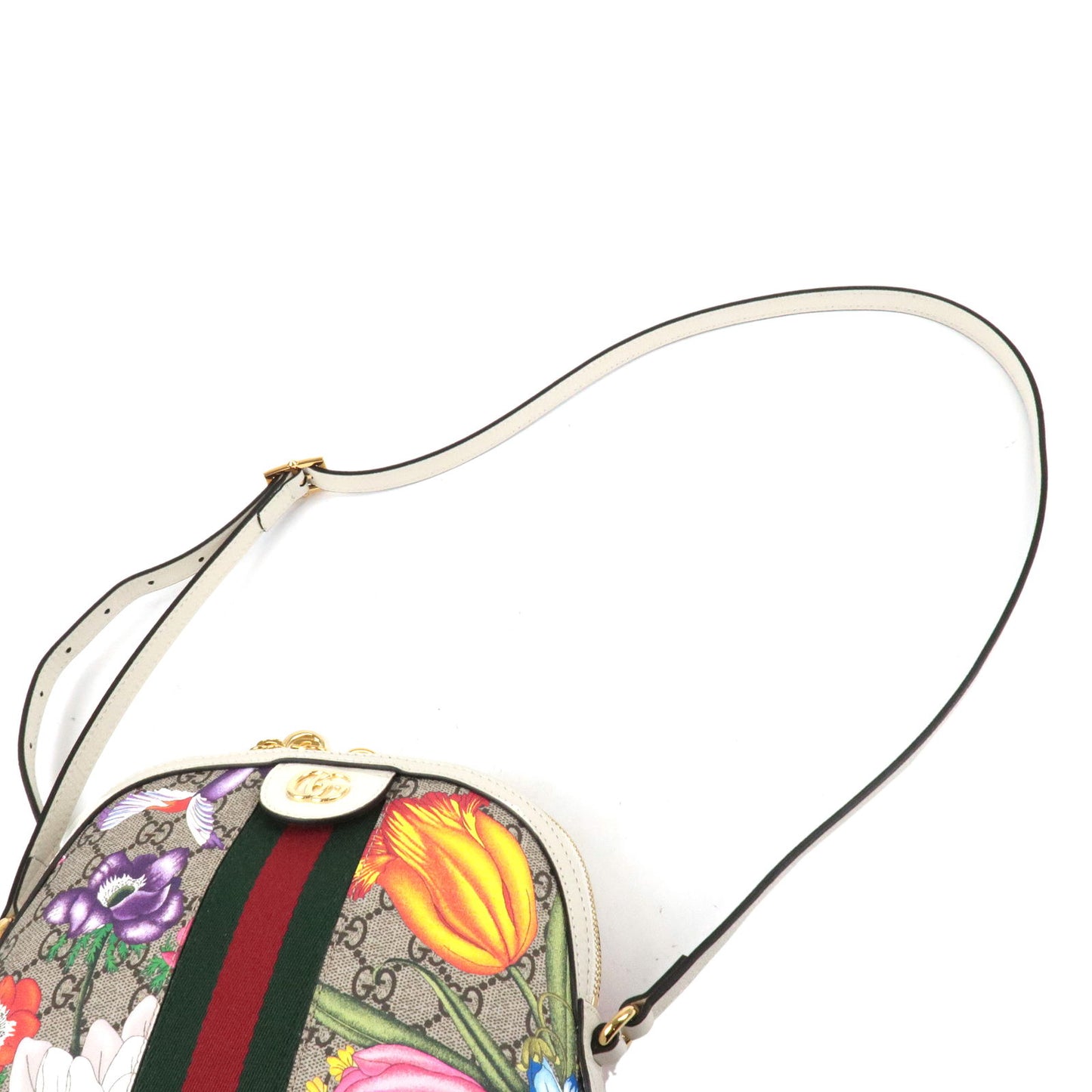 GUCCI Ophidia GG Flora PVC Leather Shoulder Bag Multi Color 499621