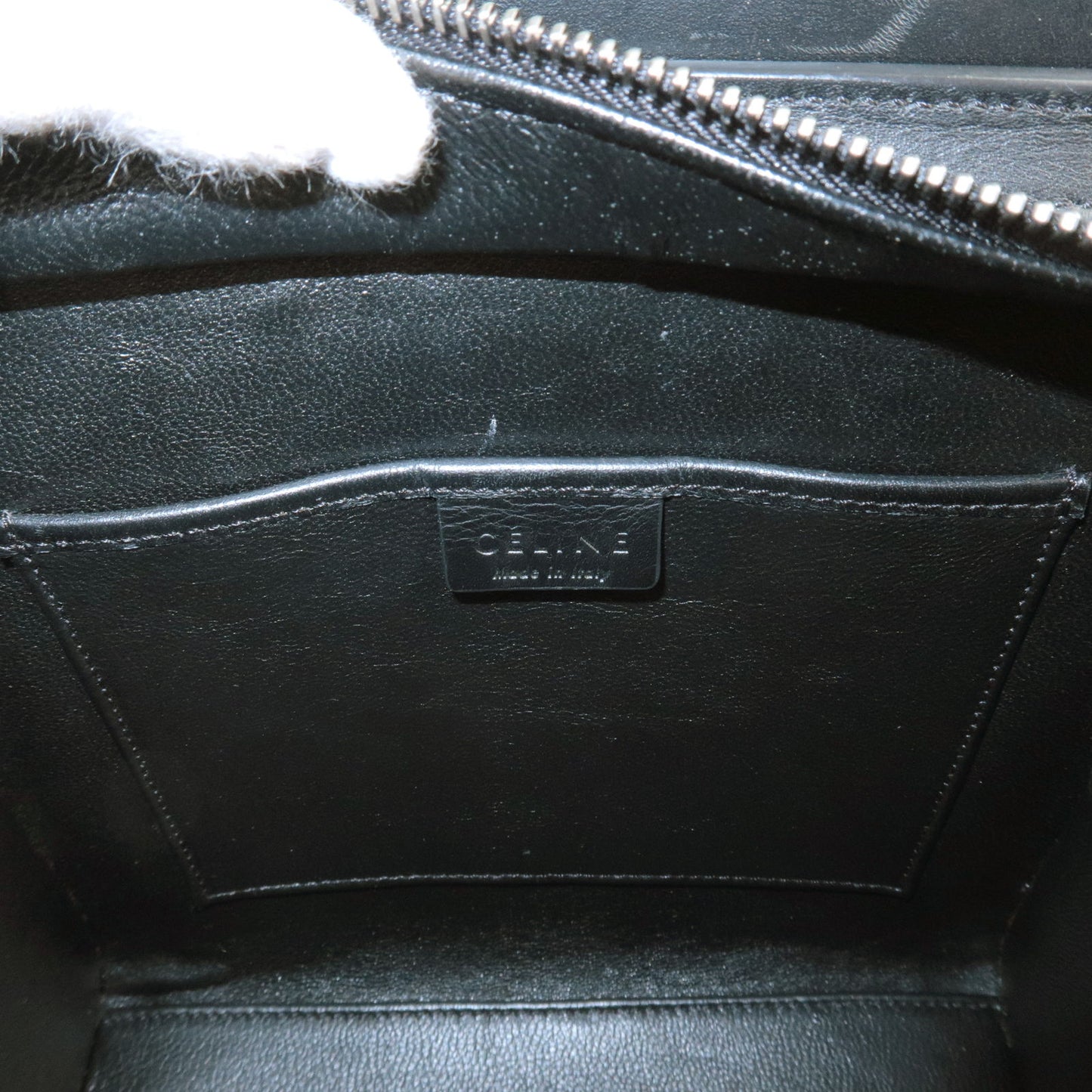 CELINE Leather Luggage Nano Shopper 2Way Bag Tricolore 168243