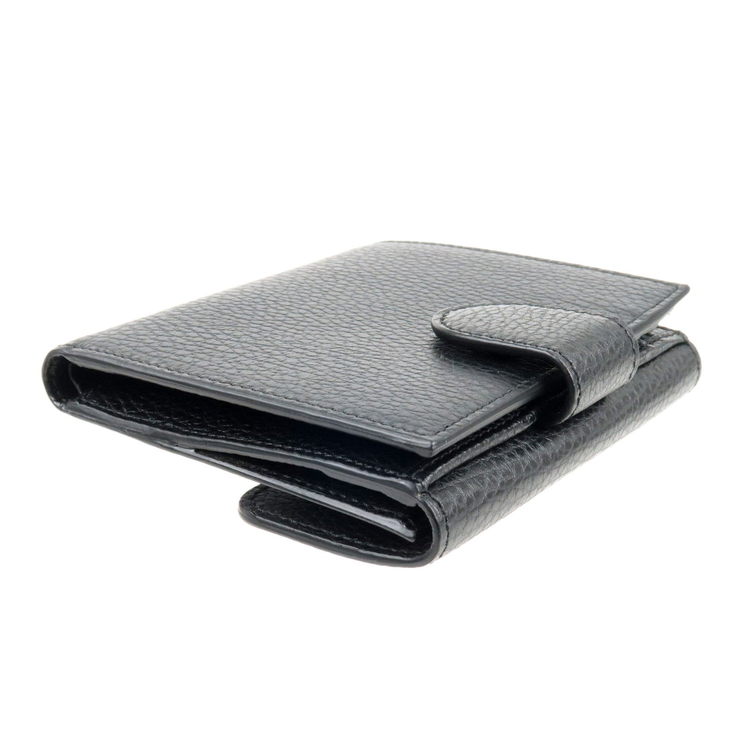 GUCCI Interlocking G Leather Double Hook Wallet Black 598167