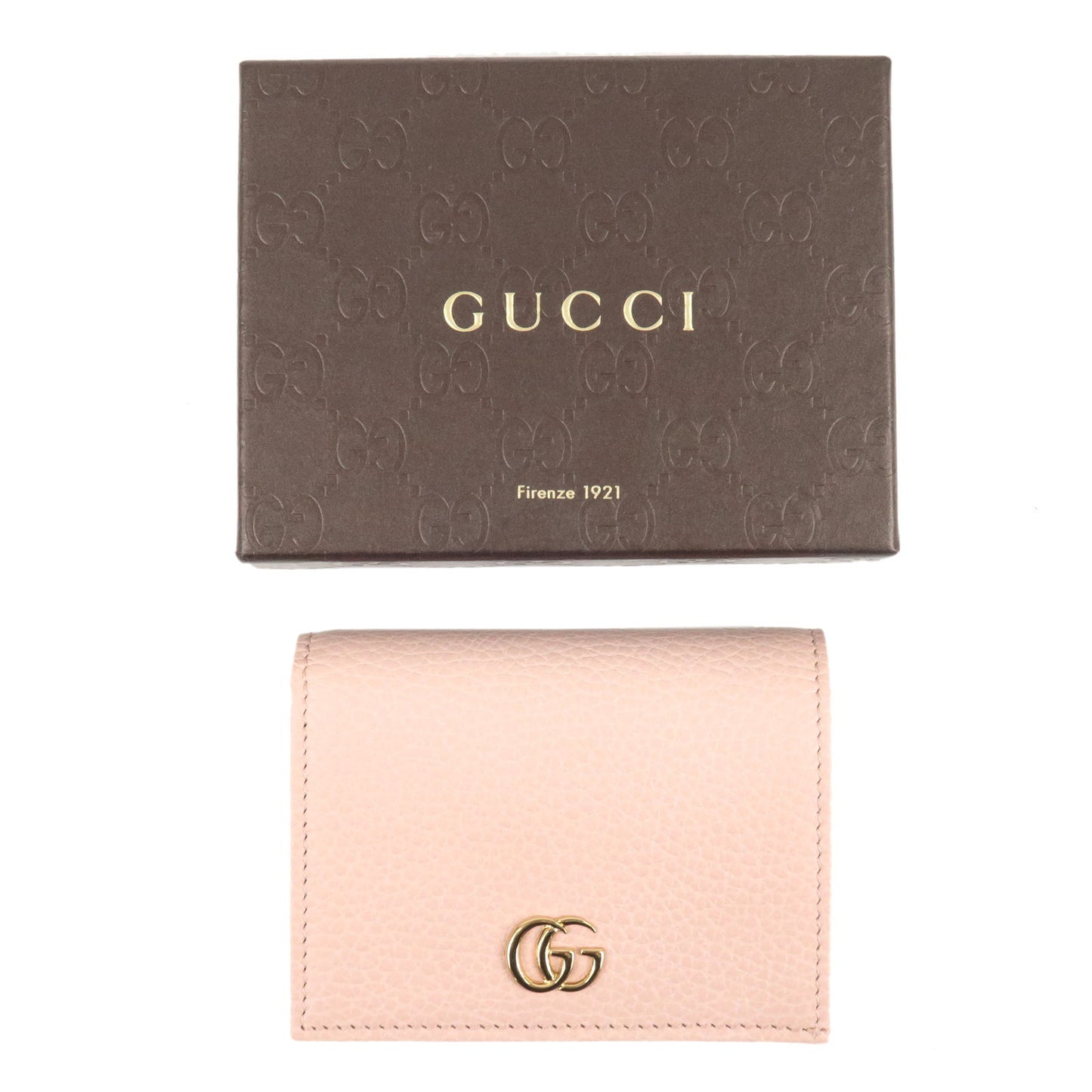 GUCCI Petit Marmont GG Marmont Leather Bi Fold Wallet Pink 456126