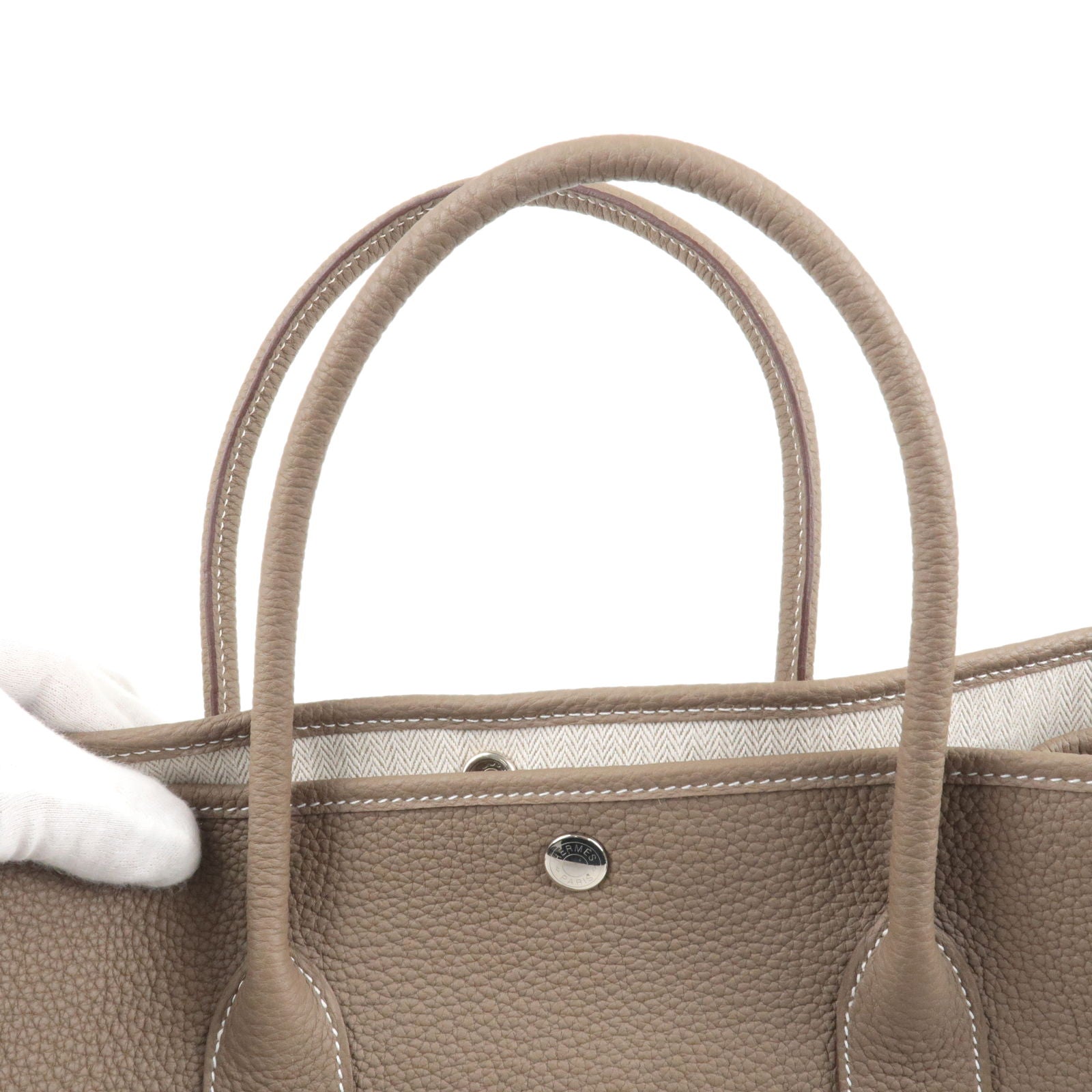Hermes Garden Party PM Etoupe Brown Negonda Leather Tote Bag For Sale at  1stDibs