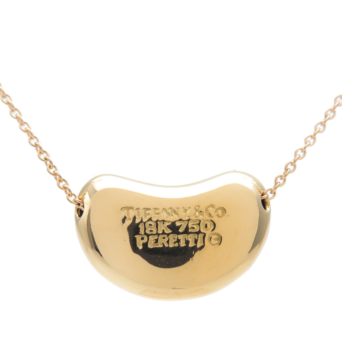 Tiffany&Co. Tiffany Bean Necklace Medium K18 750 Yellow Gold