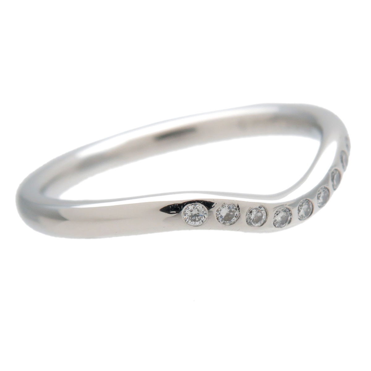 Tiffany&Co. Curve Band Ring 9P Diamond PT950 US5-5.5 HK11 EU50