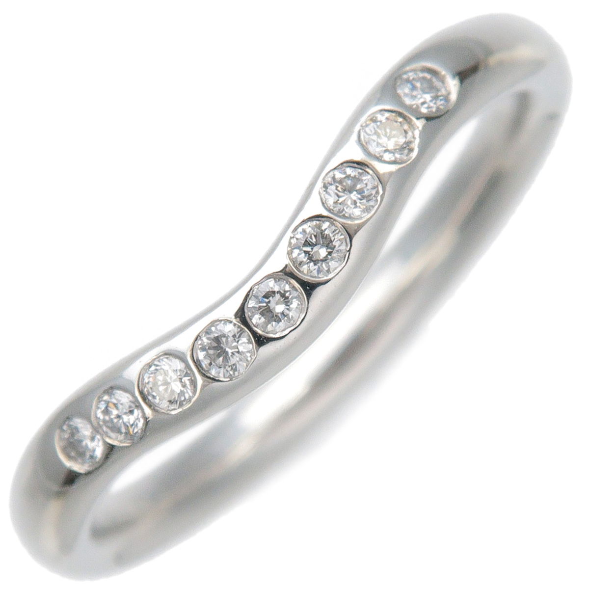 Tiffany&Co.-Curve-Band-Ring-9P-Diamond-PT950-US3.5-4-EU46