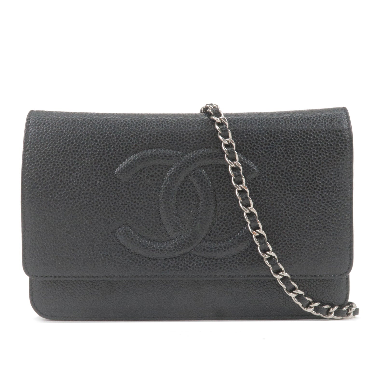 CHANEL-Caviar-Skin-Chain-Wallet-Purse-Black-Silver-A48654 – dct-ep_vintage  luxury Store