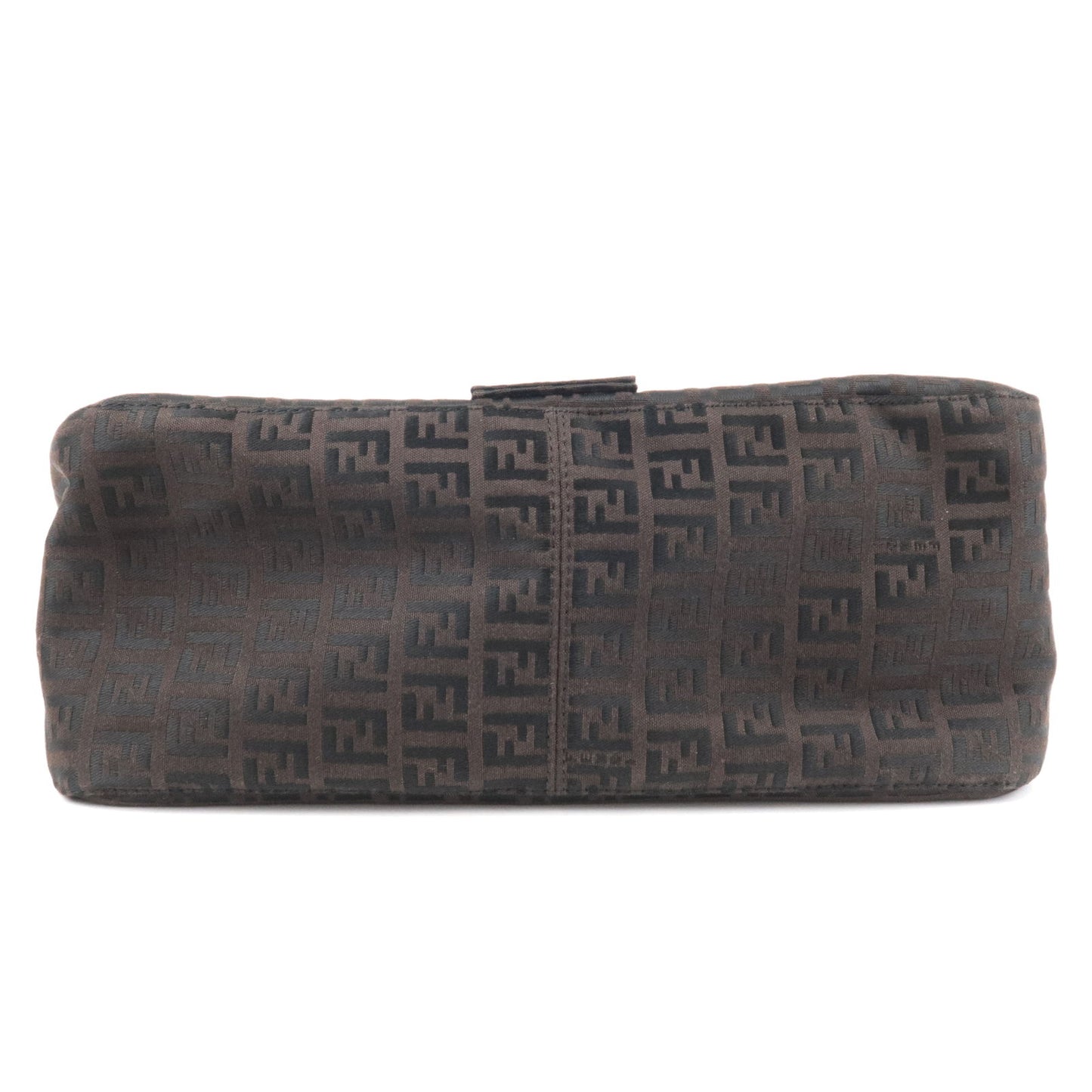 FENDI Zucchino Mamma Baguette Canvas Leather Bag Brown 8BR001