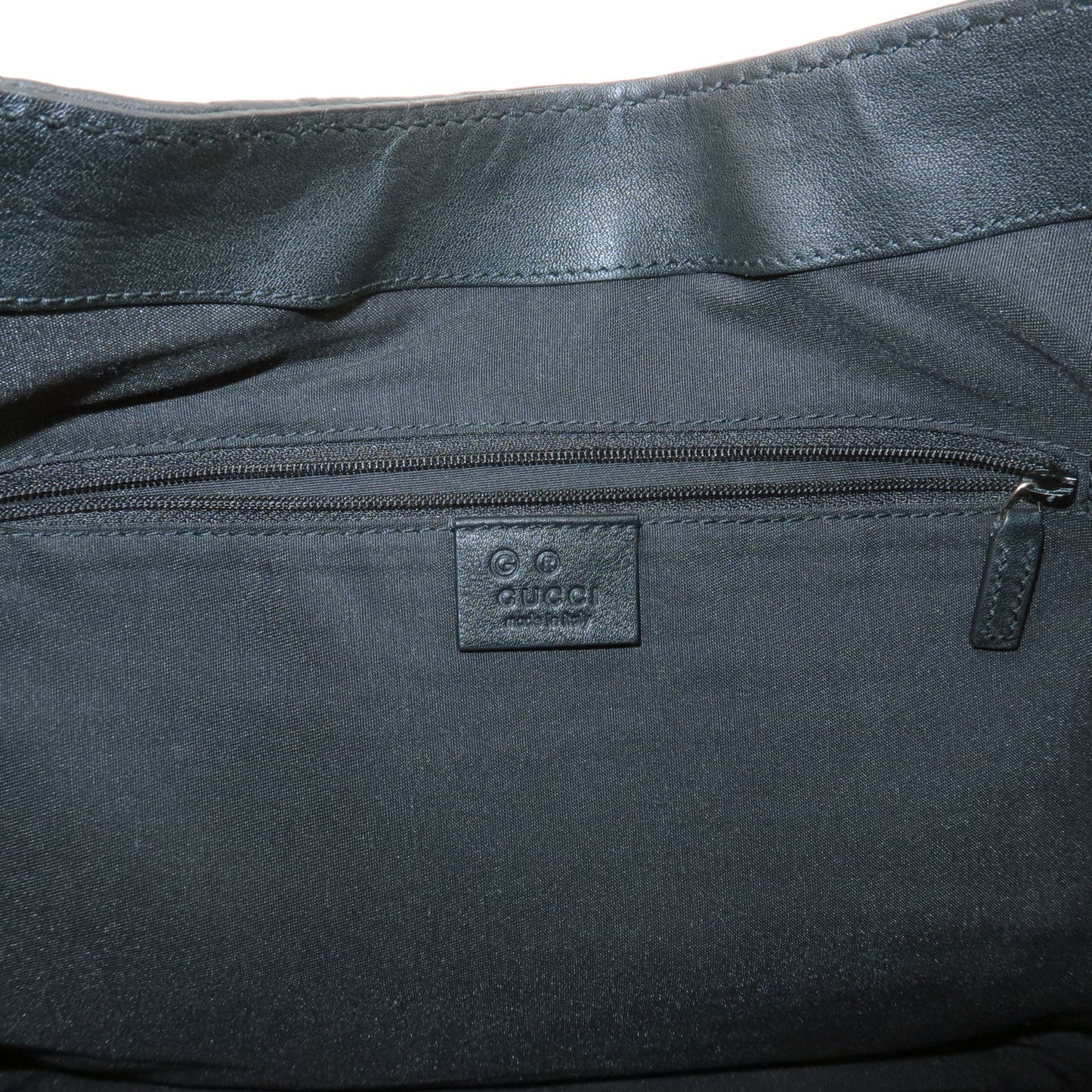 GUCCI Guccissima Leather Shoulder Bag Hand Bag Black 364834