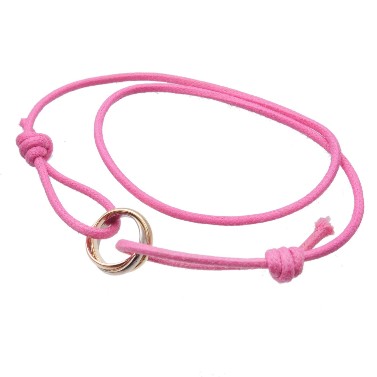 Cartier Bracelet Cord String Trinity Pink Gold Yellow Gold White