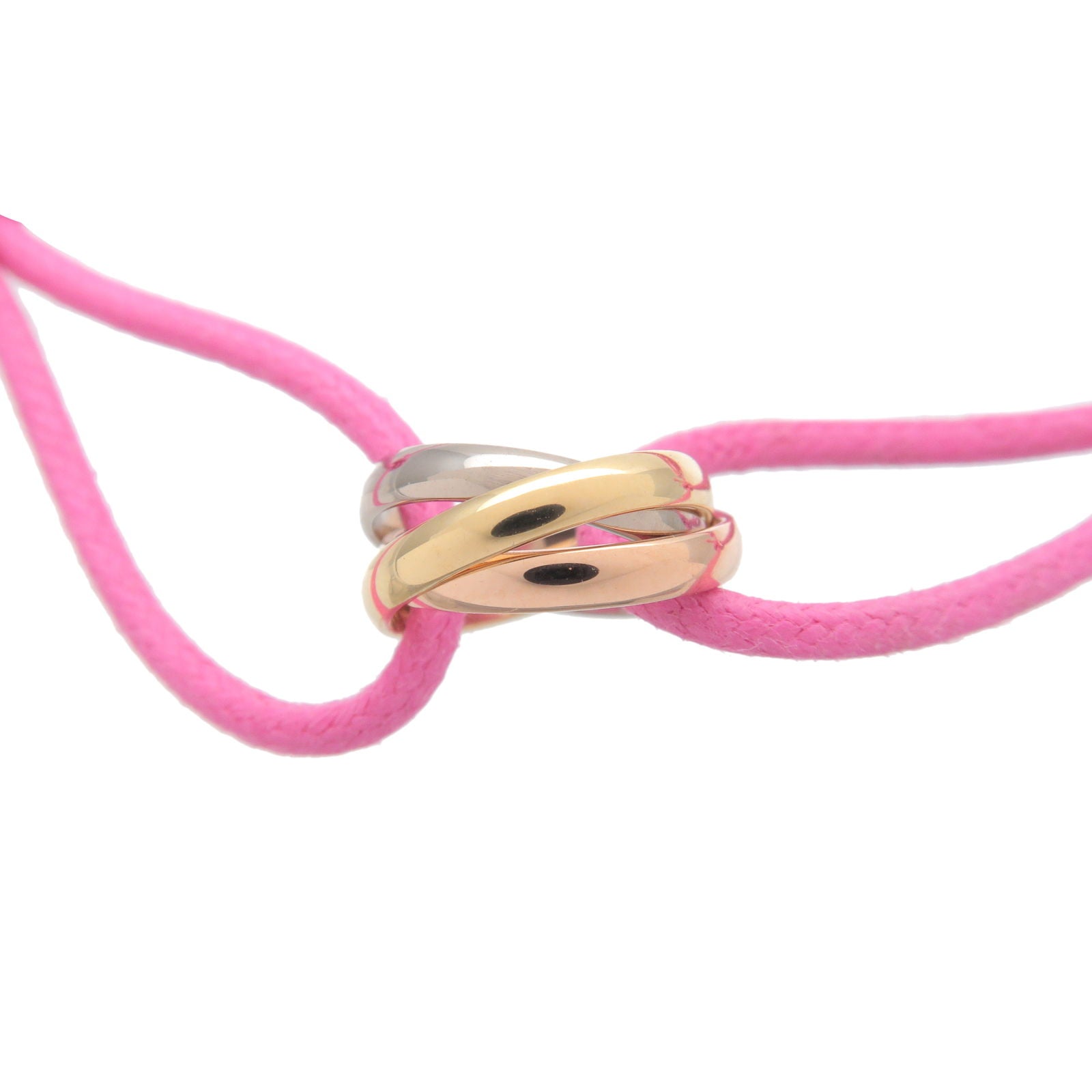 Cartier Bracelet Cord String Trinity Pink Gold Yellow Gold White