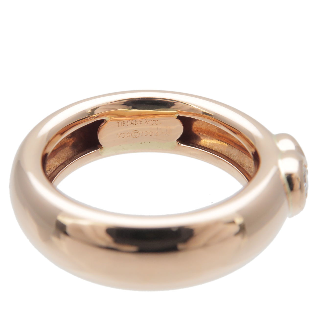 Tiffany&Co. Friendship Ring 3P Diamond K18 750PG Rose Gold US5.5-6