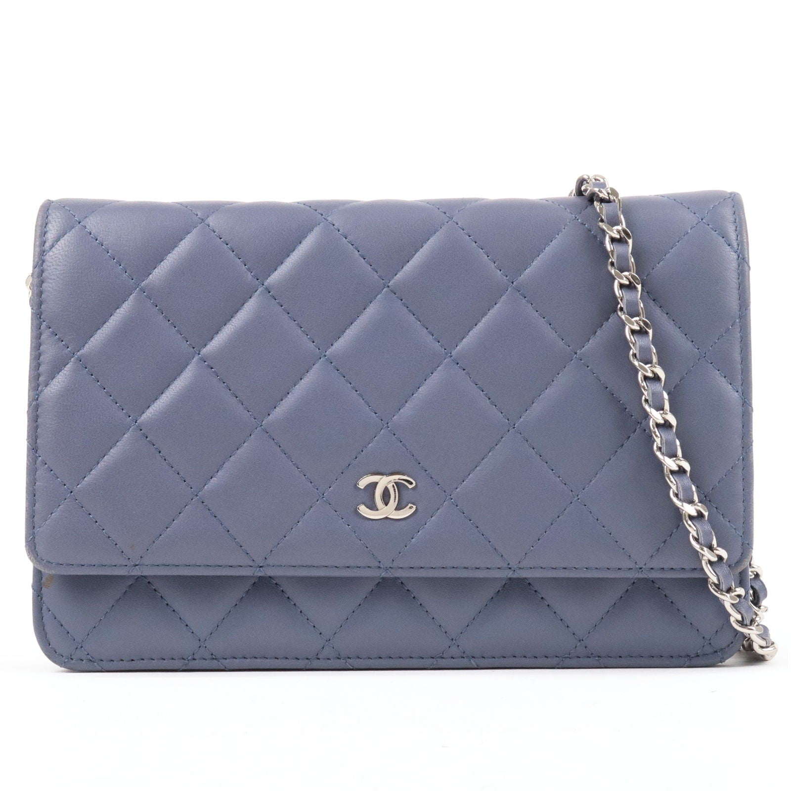 Lamb - ep_vintage luxury Store - A33814 – dct - Wallet - CHANEL - Chain -  Skin - WOC - Chanel Pre-Owned 1990s colour-block top - Matelasse - Blue