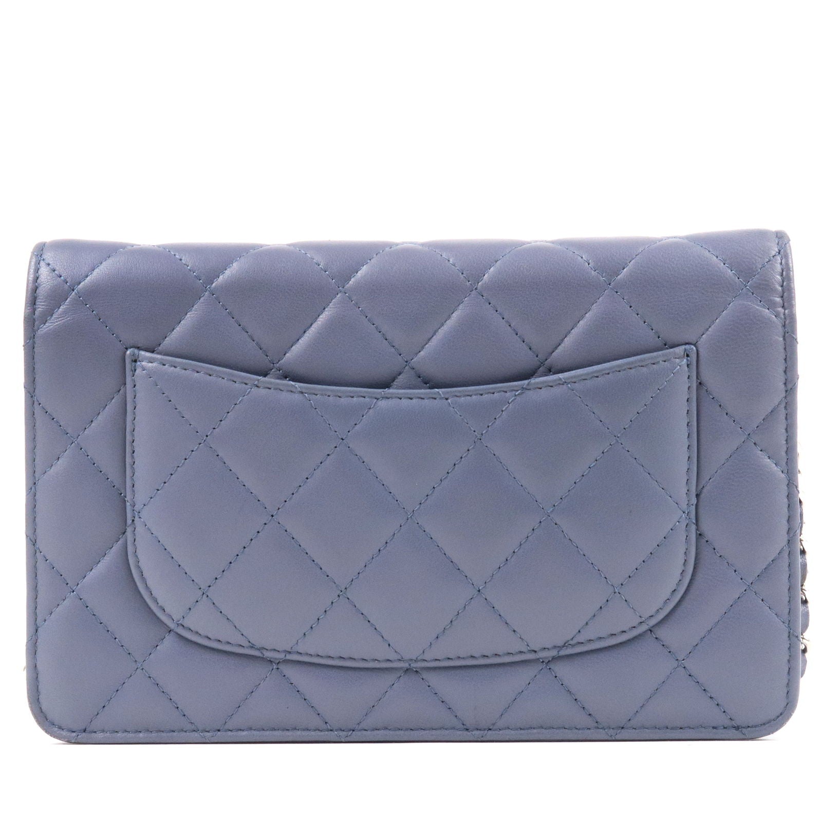 Chanel 1990s Blue Matelasse Chain Shoulder Bag · INTO