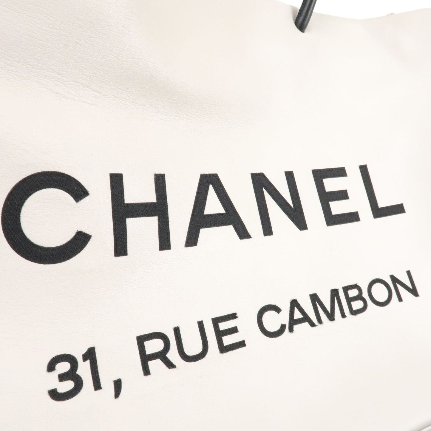 CHANEL Essential Tote Bag Calf Skin Large White A46882