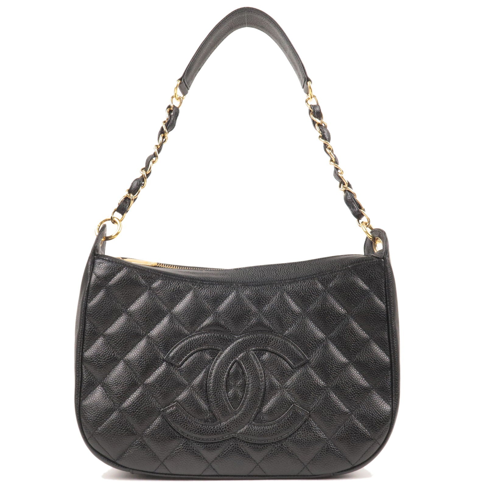Chanel Black Caviar Leather Timeless CC Soft Shopping Tote Bag