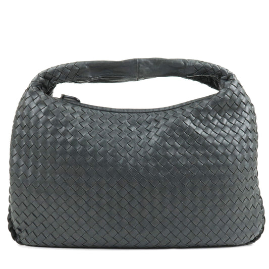 BOTTEGA-VENETA-Intrecciato-Leather-Semi-Shoulder-Bag-Gray-115653